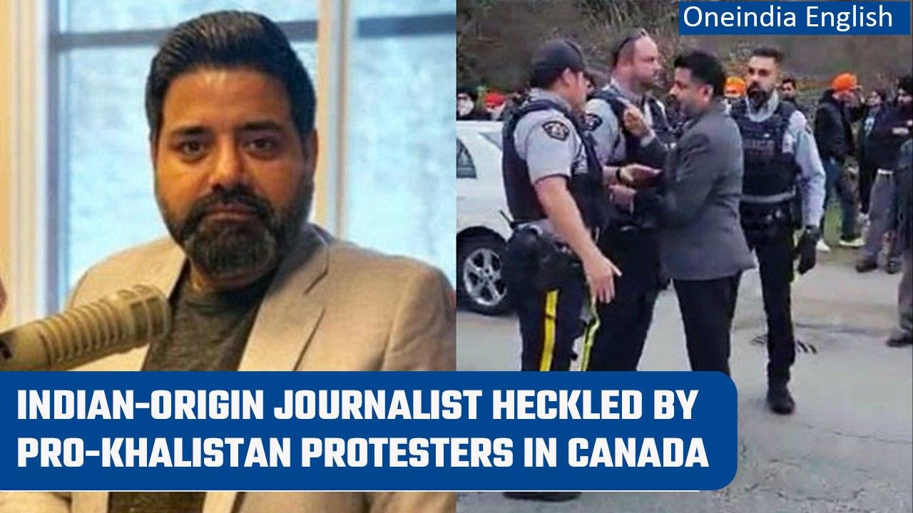 Canada: Khalistan supporters heckle Indian-origin journalist Sameer Kaushal | Watch | Oneindia News