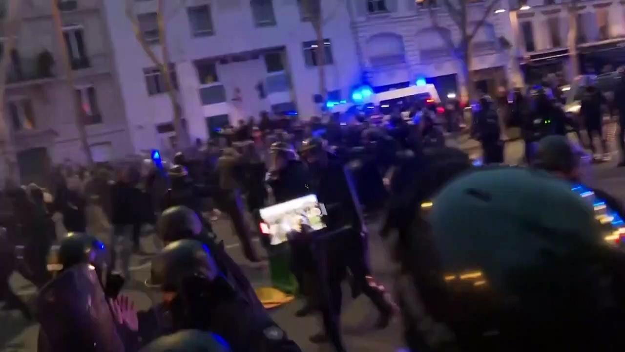 Protesters in Paris Burn Bins After Pension Bill Passes
