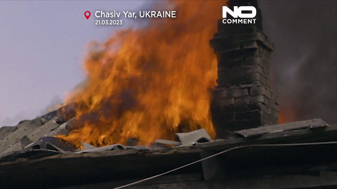 Watch: Ukraine man tries to save neighbour's belongings from burning house after attack