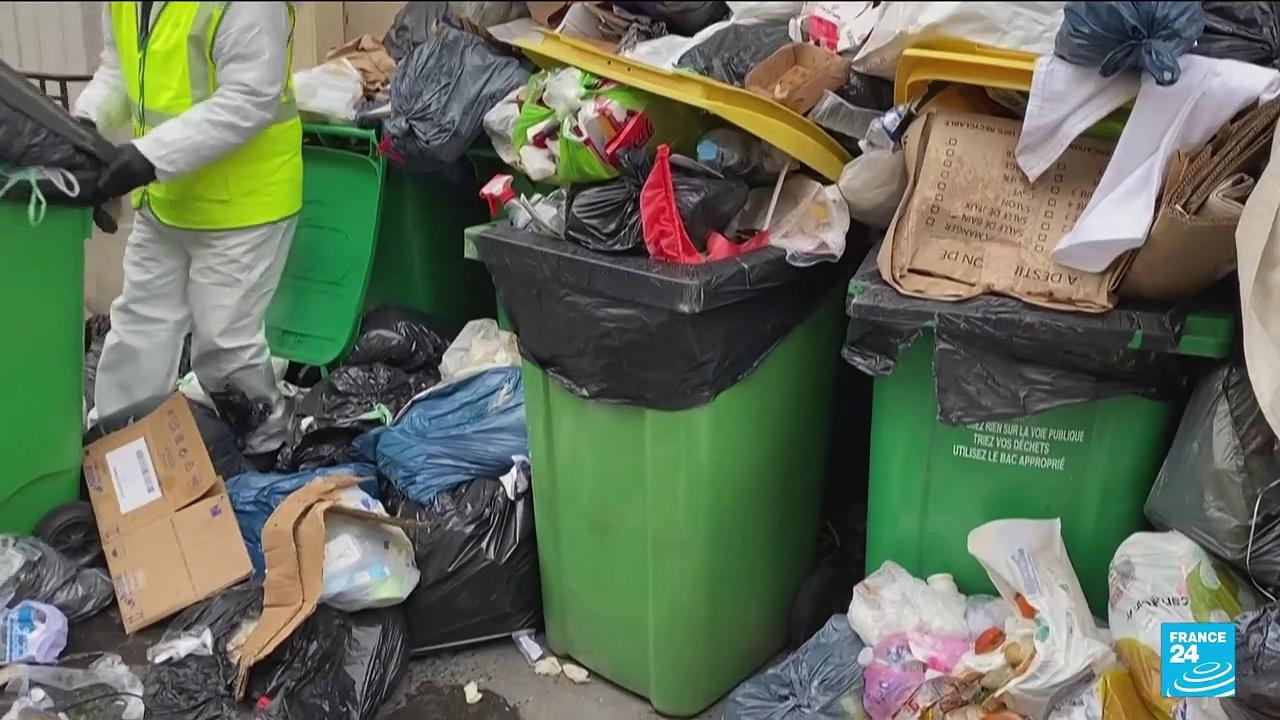 France pension strikes: Trash piles up in Paris as bin collectors extend walkout