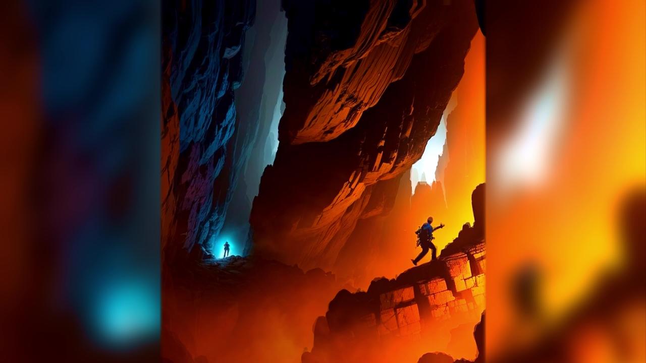 Intense Video Game Music (AI Music Video) With Just a Whisper - Into the Caverns Below