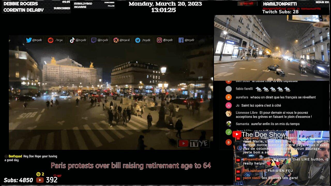 Live: Paris Protests Pension Reform | 3/23/23
