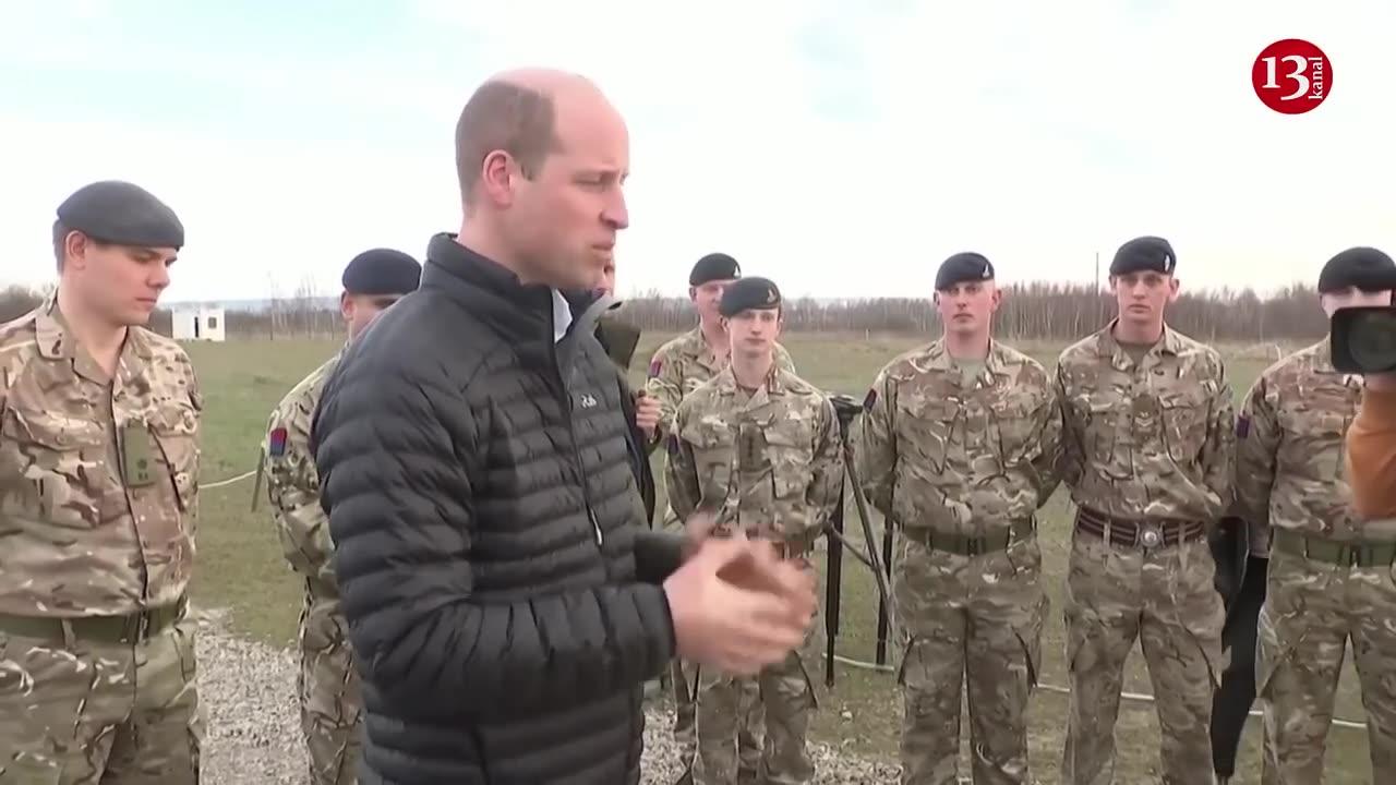Prince William met with soldiers during a visit to Poland