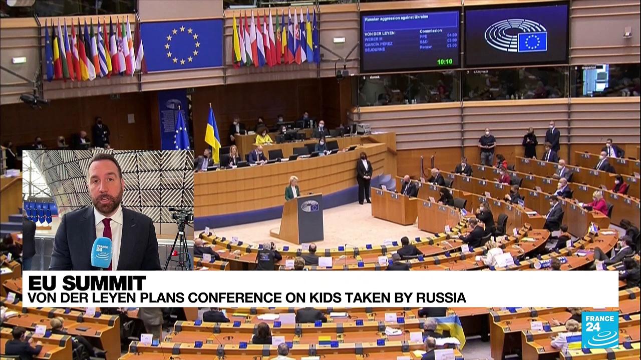 EU's von der Leyen plans conference on kids taken by Russia