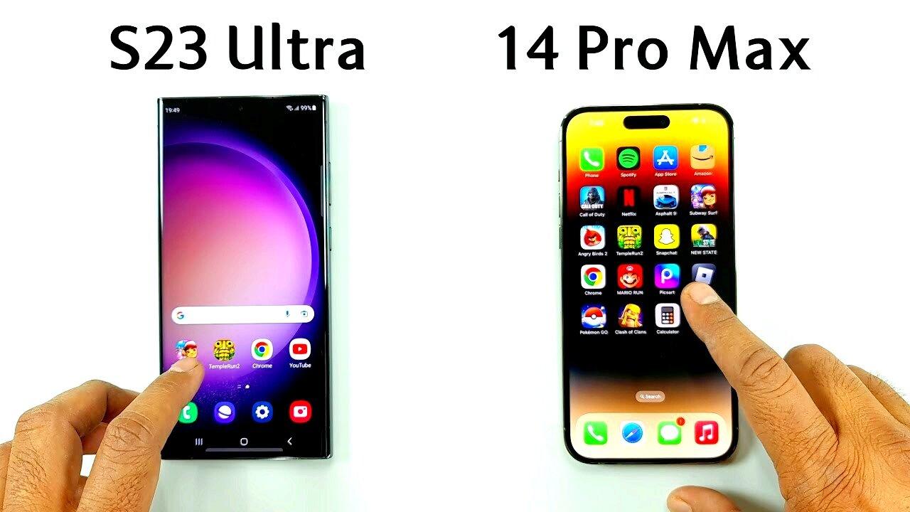 IPhone 14 pro max vs Samsung S23 Ultra speed test .The Dan Bongino Show