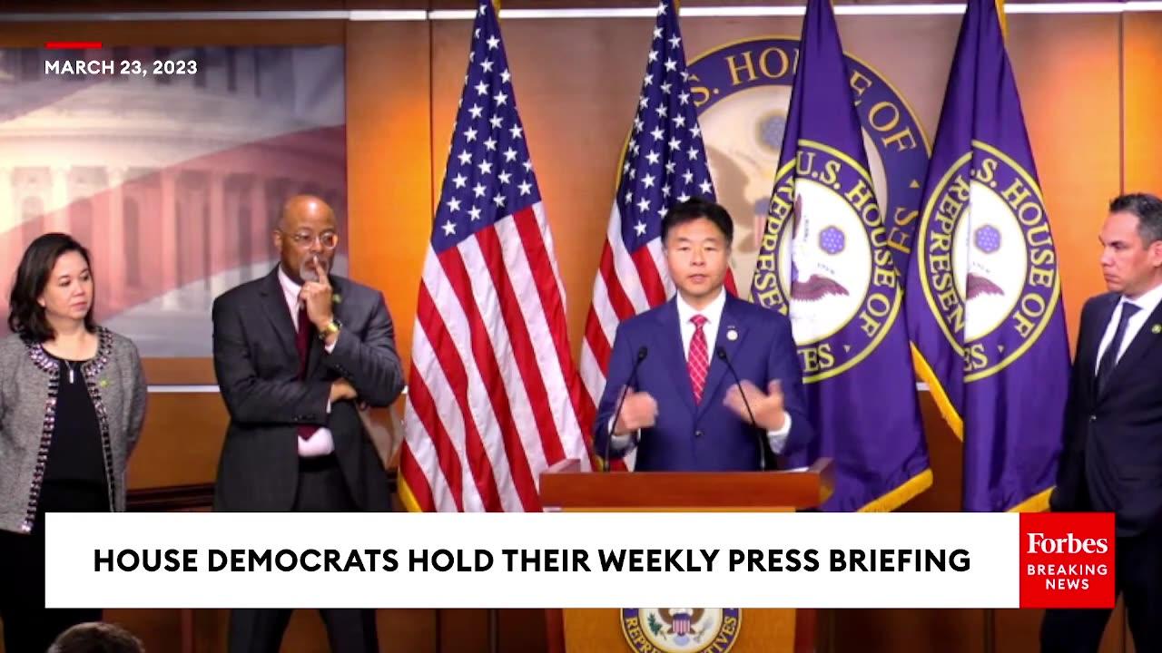 House Dems Hold A Press Briefing As TikTok's CEO Testifies And Ahead Of A Possible Trump Indictment