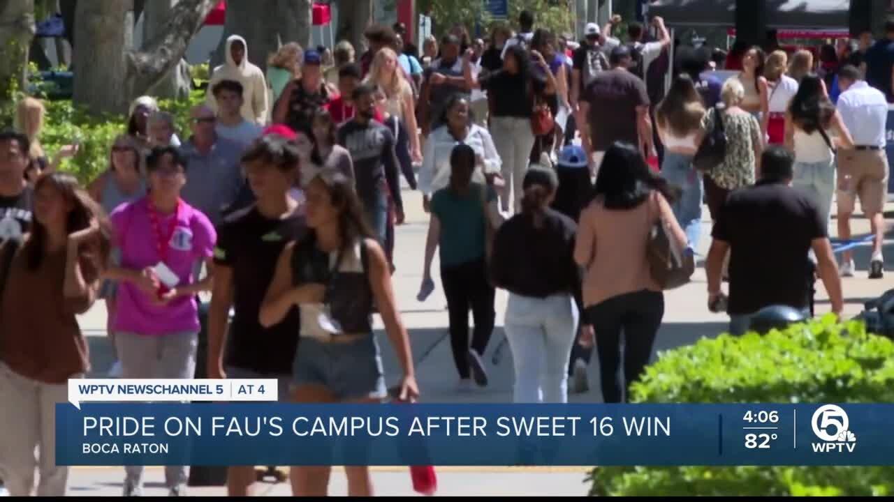 FAU campus filled with school pride as Owls advance to Elite Eight
