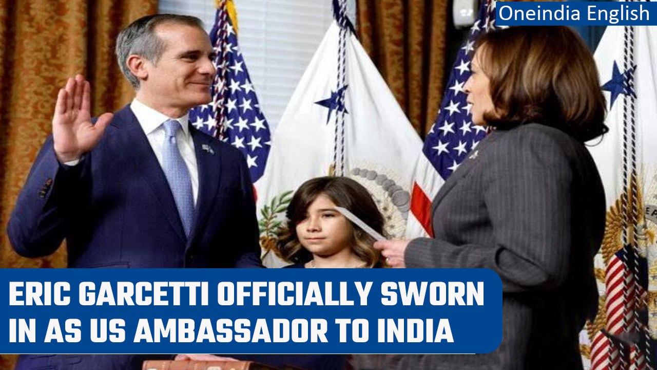 Eric Garcetti sworn in as US ambassador to India by US Vice President Kamala Harris | Oneindia News