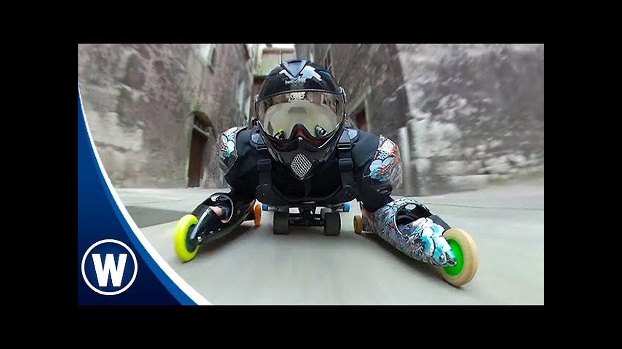 ROLLERMAN - Electric Rollerblade Suit - One News Page VIDEO