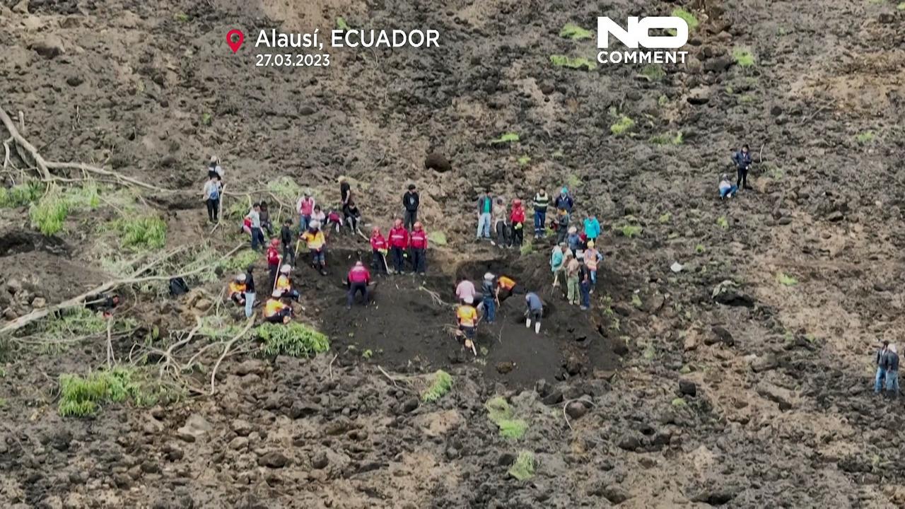 Watch: Aerial images of site of deadly landslide in Ecuador