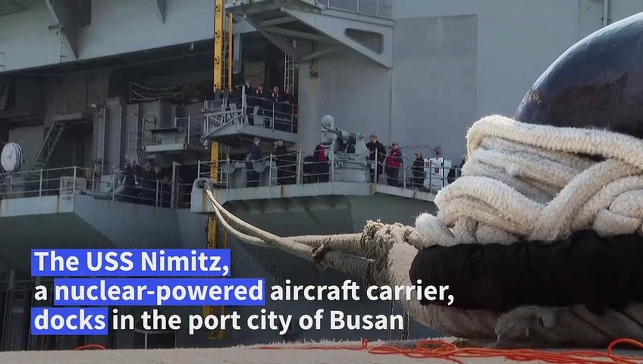 USS Nimitz aircraft carrier docked in South Korea's Busan