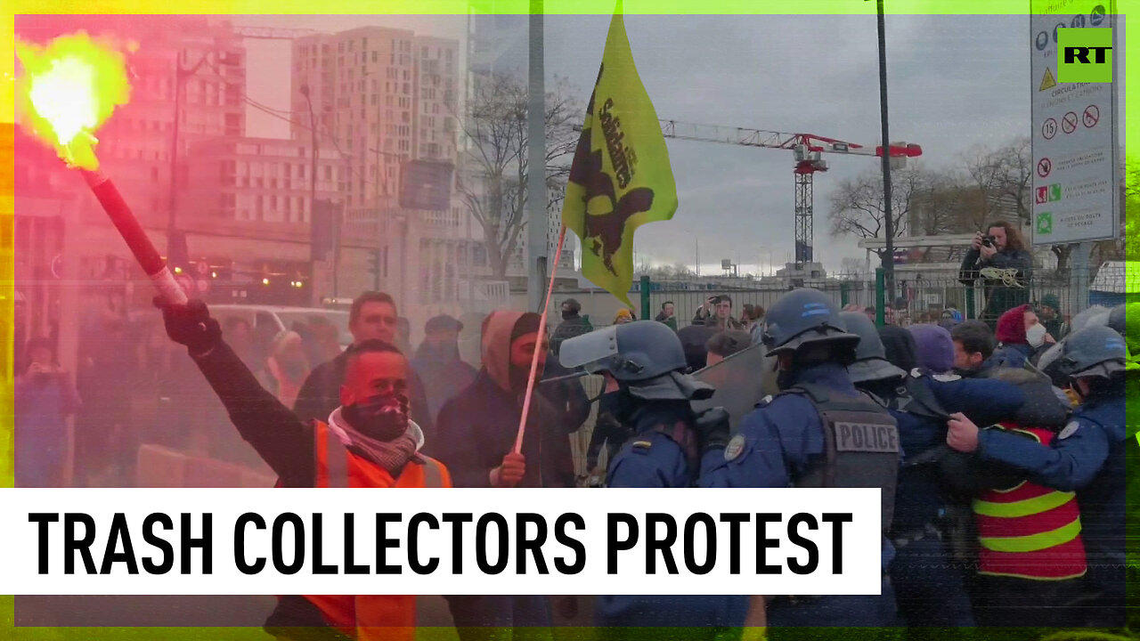 Garbage collectors block incinerator in protest against Macron’s pension reform