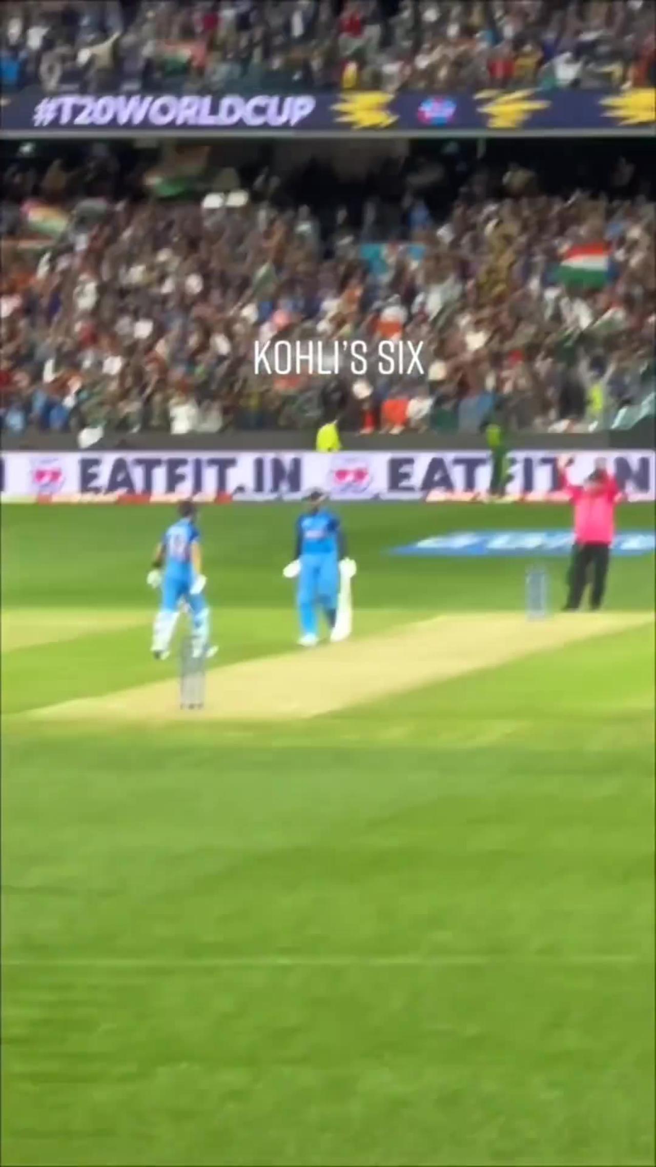 Virat Kohli six against Haris Rauf in world cup