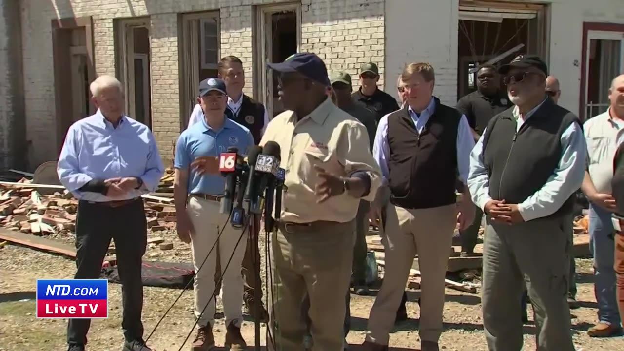 Federal, State, and Local Officials Provide Update After a Powerful Storm Tore Across Mississippi