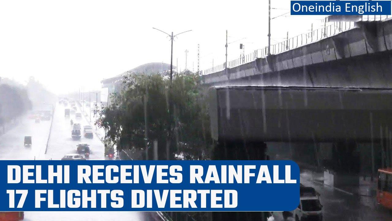 Delhi receives surprise rainfall, 17 flights diverted from the airport | Oneindia News