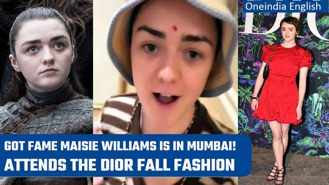 Maisie Williams In Mumbai: Flaunts red tilak, seems excited with hospitality | Oneindia News