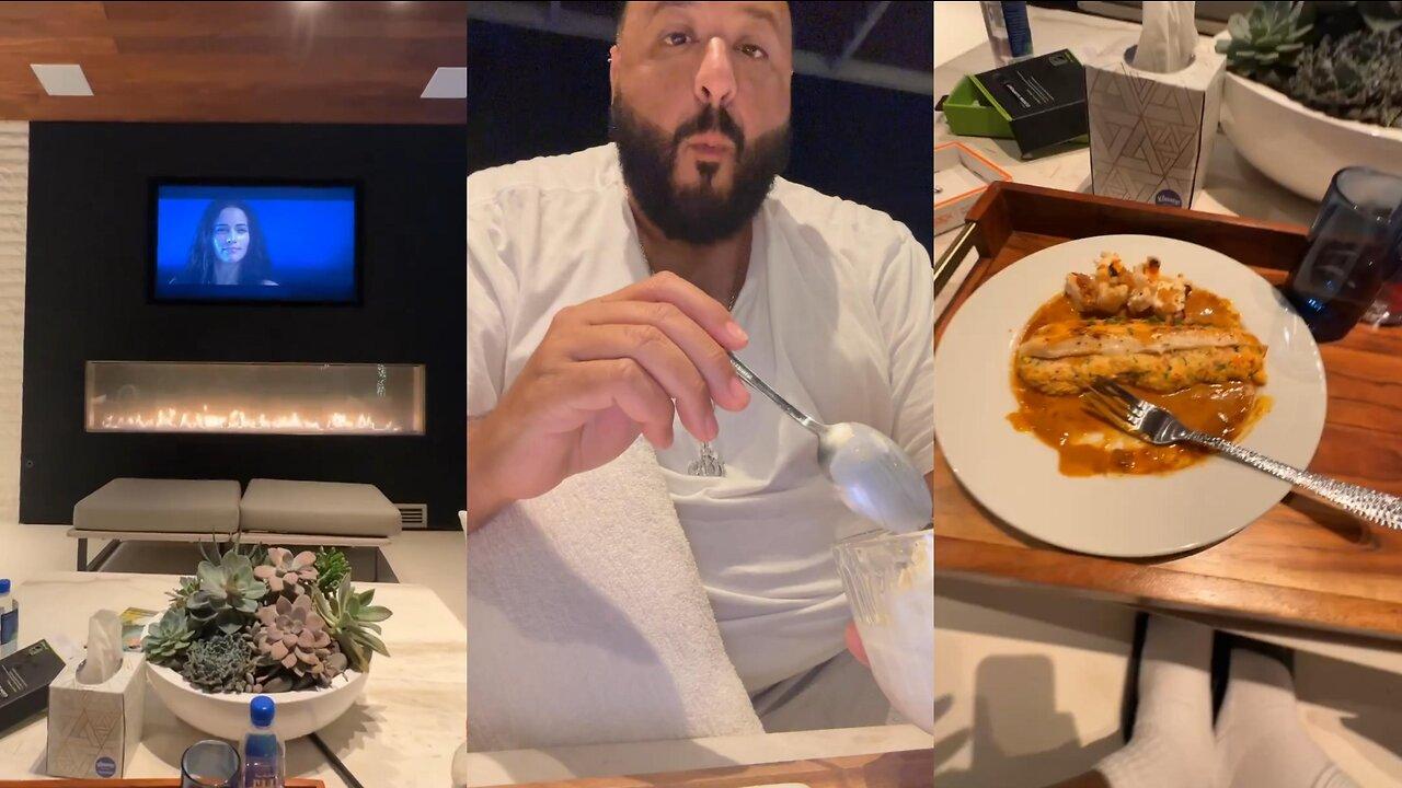 "DJ Khaled indulges in Mark Wahlberg's movie during lavish mansion dinner!"