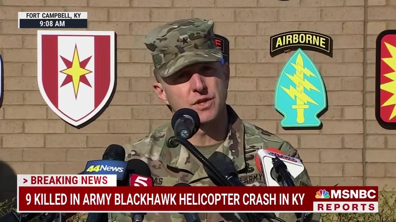 Army confirms 9 killed in Kentucky Blackhawk helicopter collision