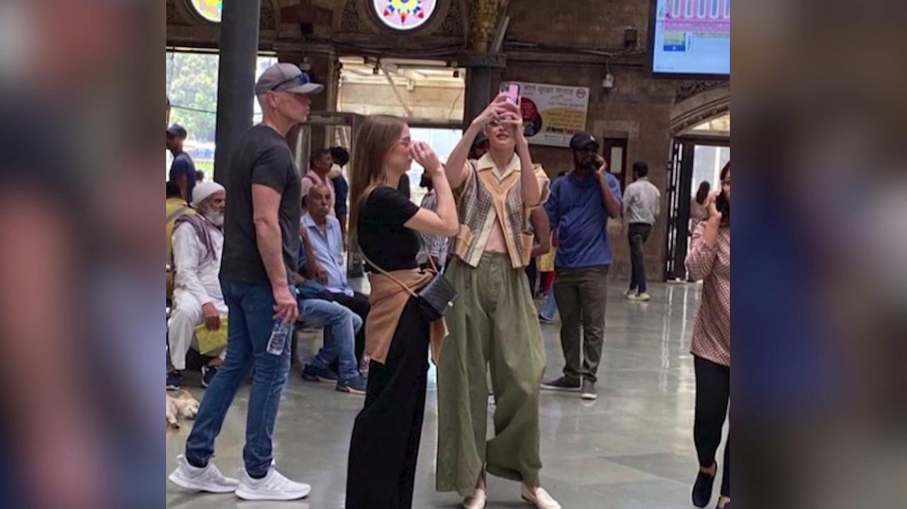 Gigi Hadid visits Mumbai's CSMT, Gateway of India