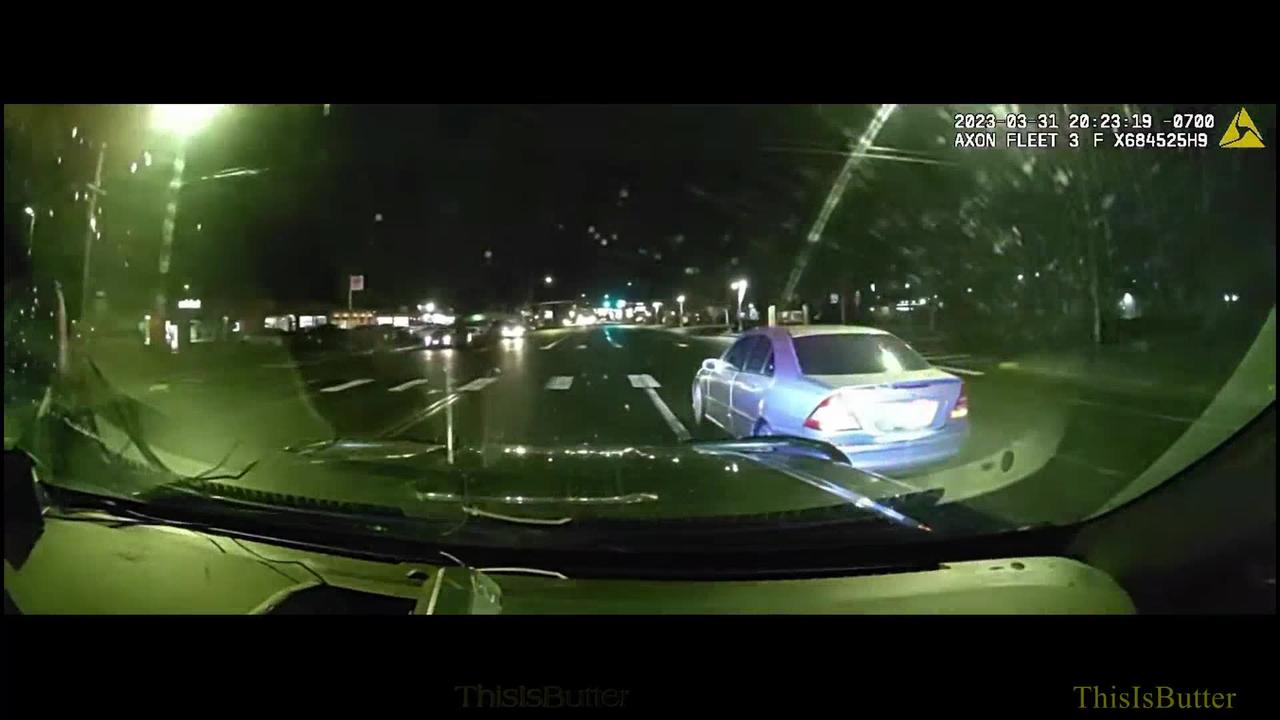 Dash shows Adams deputies using a PIT maneuver against a wanted robbery suspect during pursuit