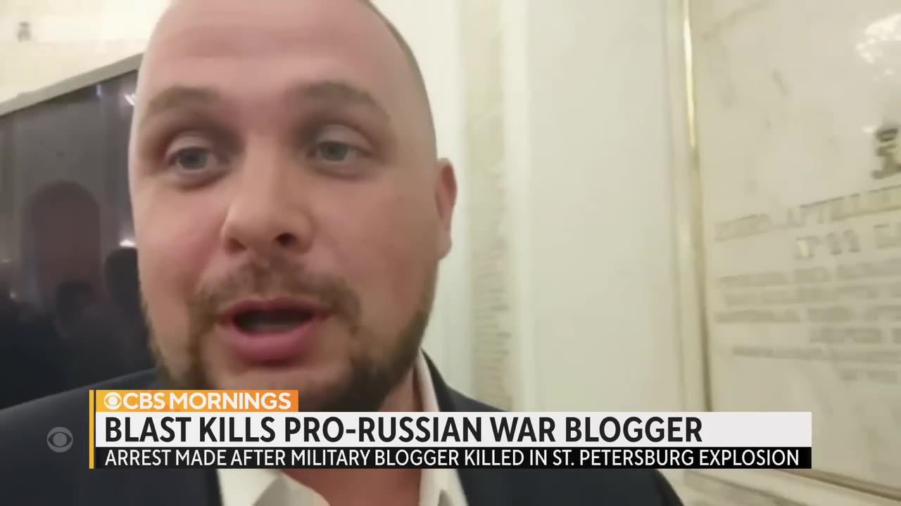Headlines: Arrest made after Russian military blogger killed in St. Petersburg explosion #news #2023