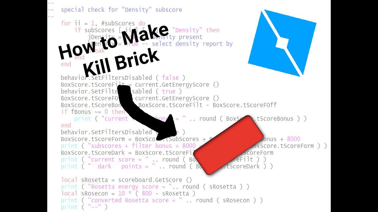 How To Make a Kill Brick in Roblox Studios One News Page VIDEO