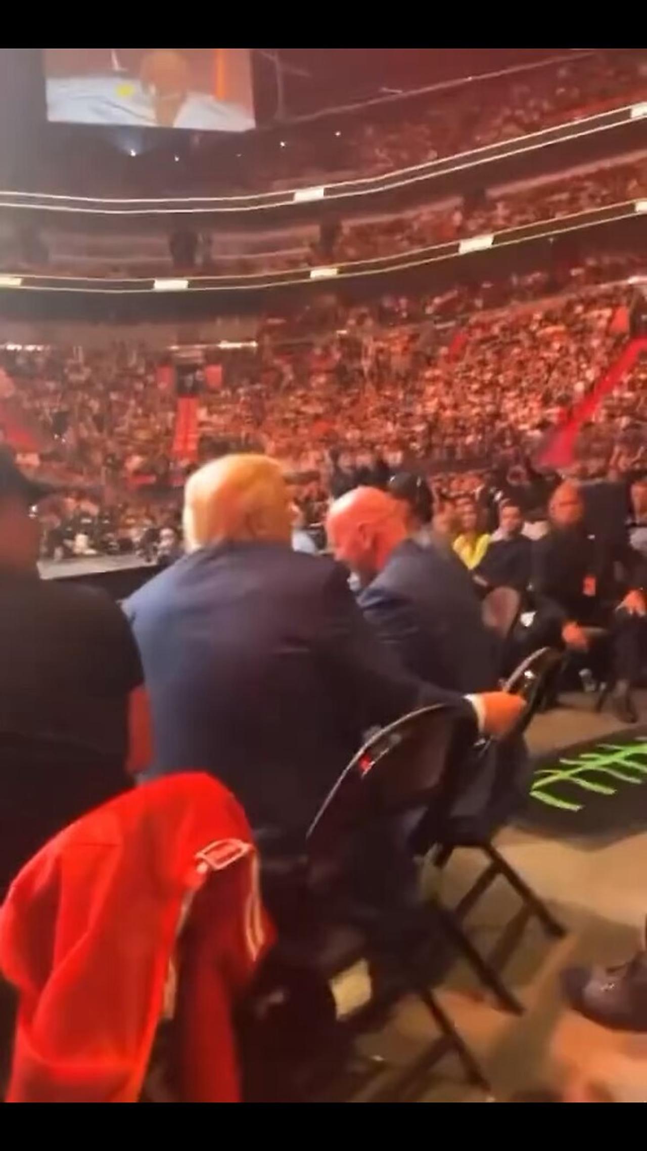 Trump waves at crowd at UFC fight the stadium breaks out in “USA! USA! USA!” chant