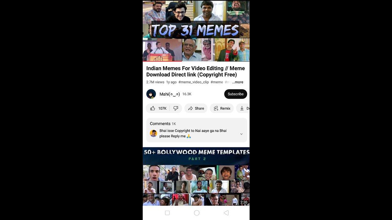 Indian Memes For Video Editing // Meme Download One News Page VIDEO
