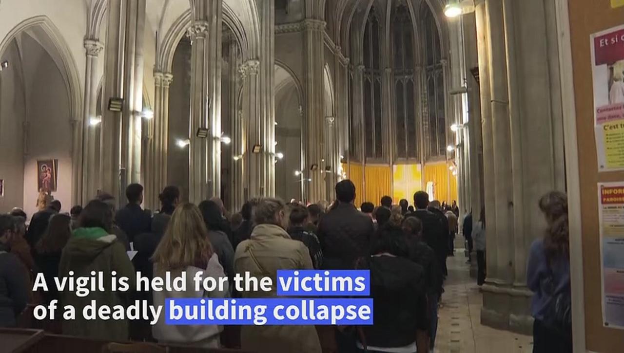 French building collapse: Prayer vigil held at church near explosion site