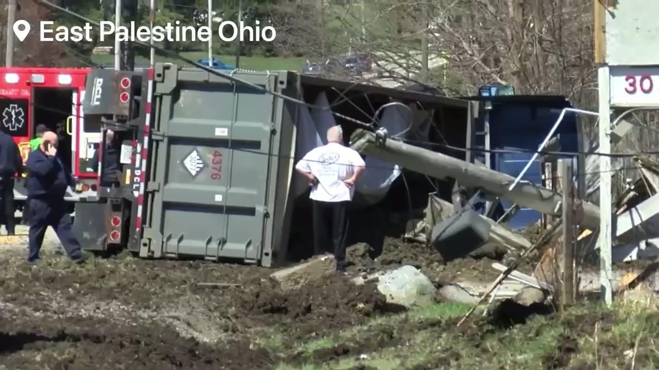 Officials say a truck hauling toxic soil out of East Palestine Ohio crashed Monday