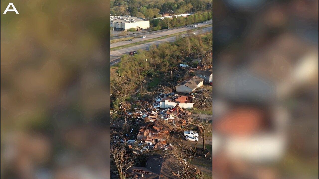 Little Rock Devastating Tornado Aftermath Captured With Drone Footage