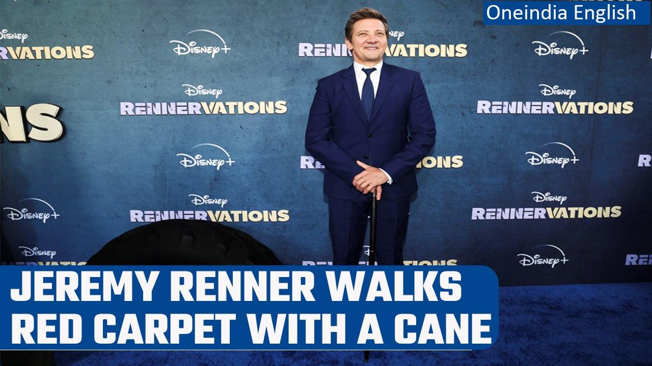 Jeremy Renner arrives for ‘Rennervations’ premiere, first red carpet since accident | Oneindia News