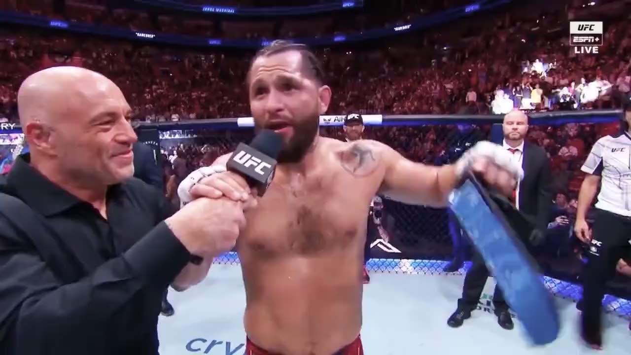 Jorge Masvidal gives Trump a legendary shoutout at UFC Miami, leads crowd in Let's Go Brandon chant!