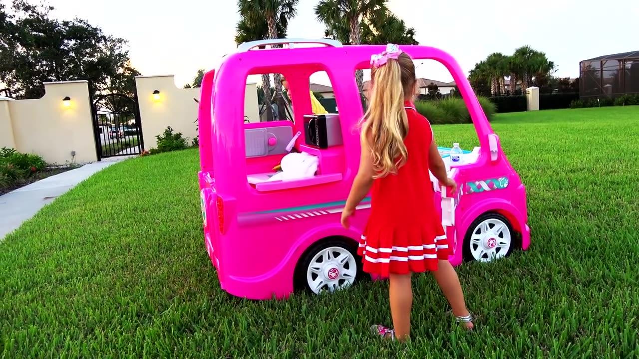 Diana and her Barbie car - Camping adventure - One News Page VIDEO