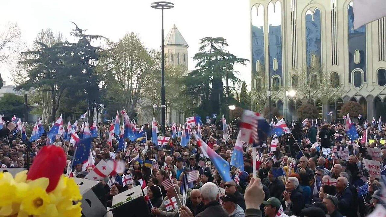 Georgia: Opposition rally 'Together to Europe' takes place in front of Tbilisi Parliament 09.04.2023