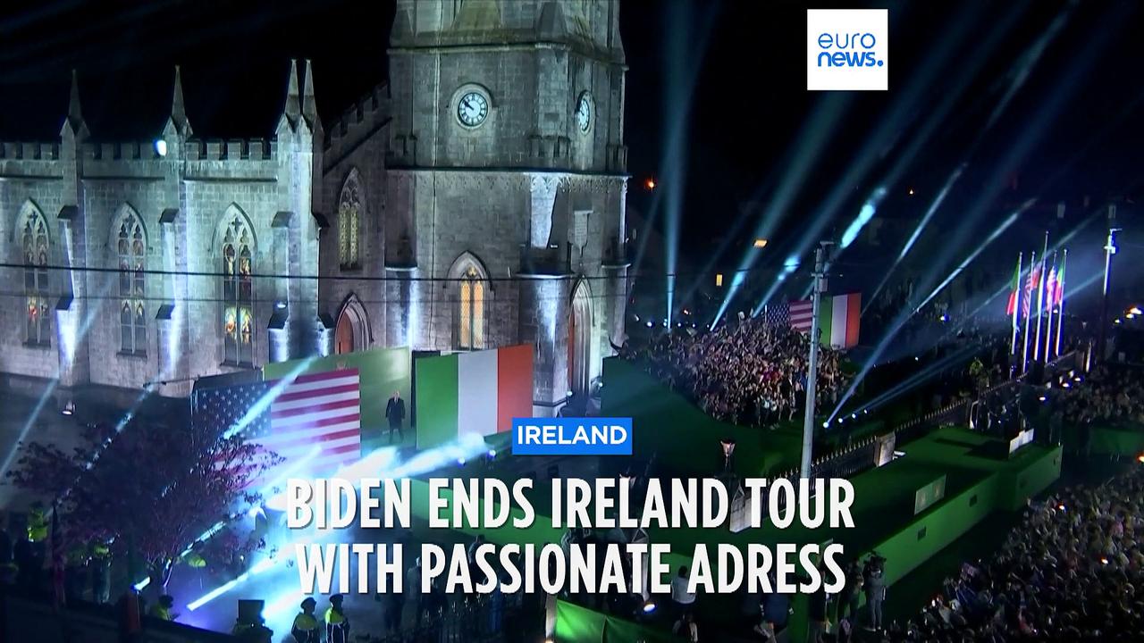 President Biden concludes Ireland trip with final speech from ancestral home of Ballina