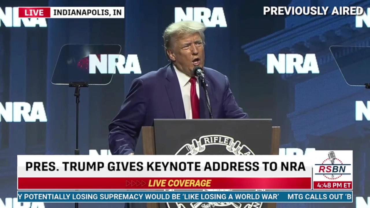 Urgent President Donald J Trump Speaks at the NRA Annual Meeting, LIVE 5/14/23