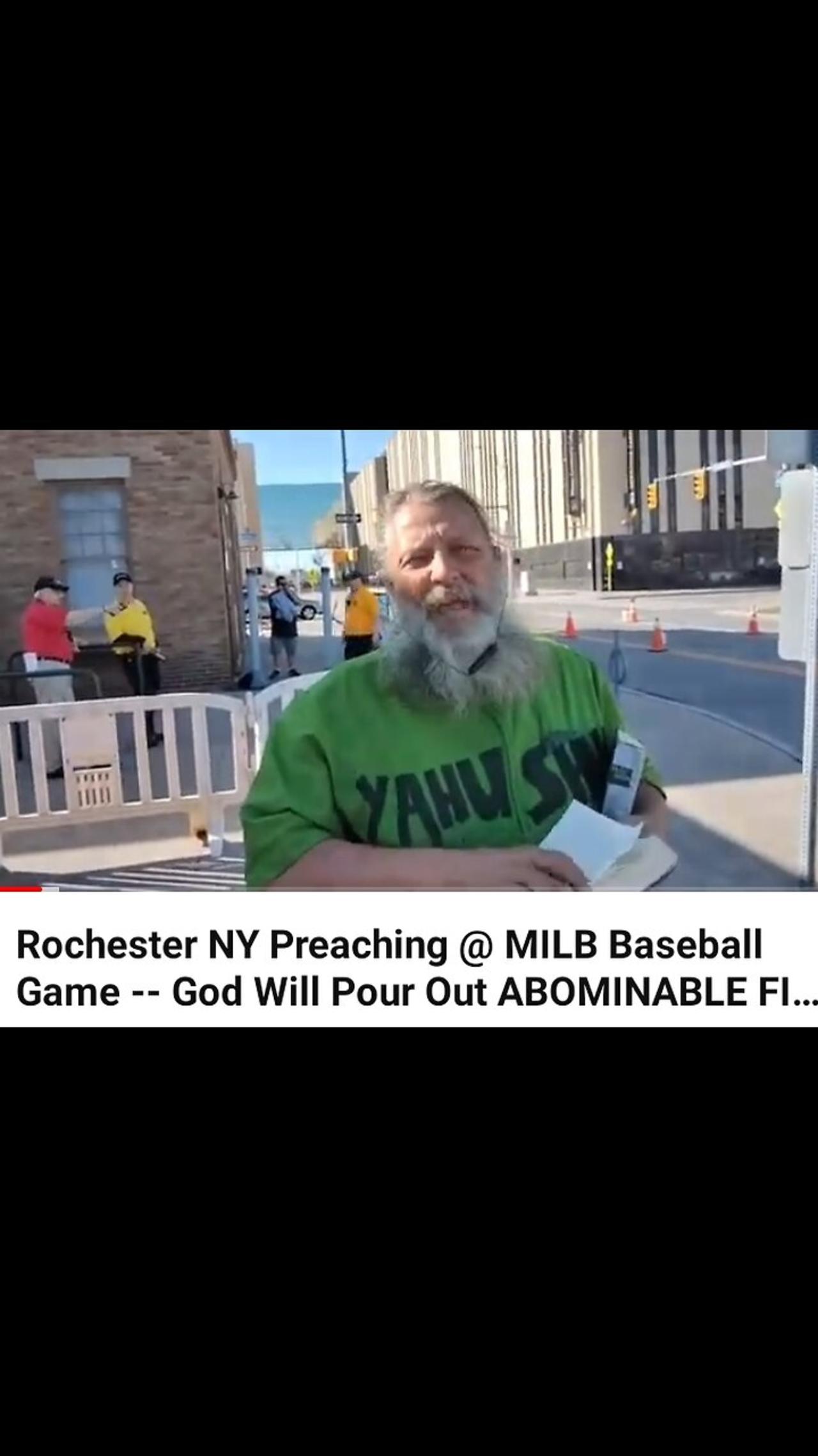 Preaching @ Rochester Baseball Game -- Patriot Programmed "Christians" w/Hardened Hearts
