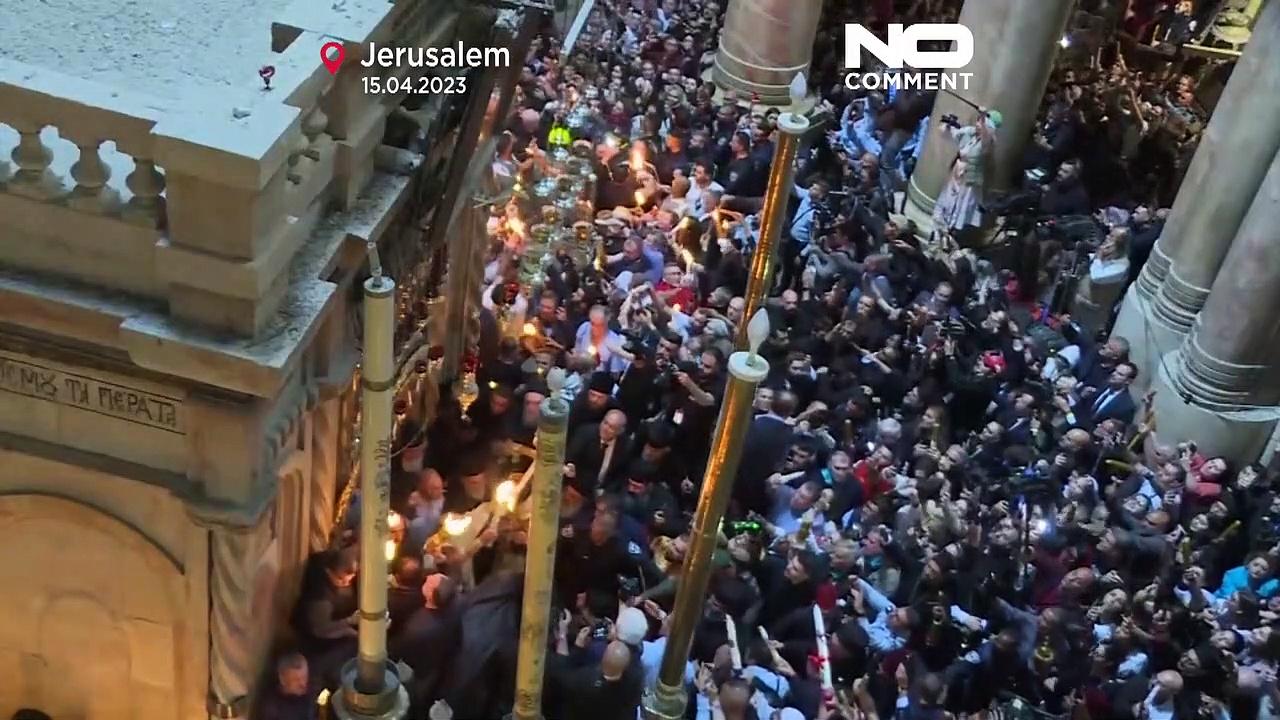 Orthodox Christians take part in the 'Holy Fire' ritual in Jerusalem