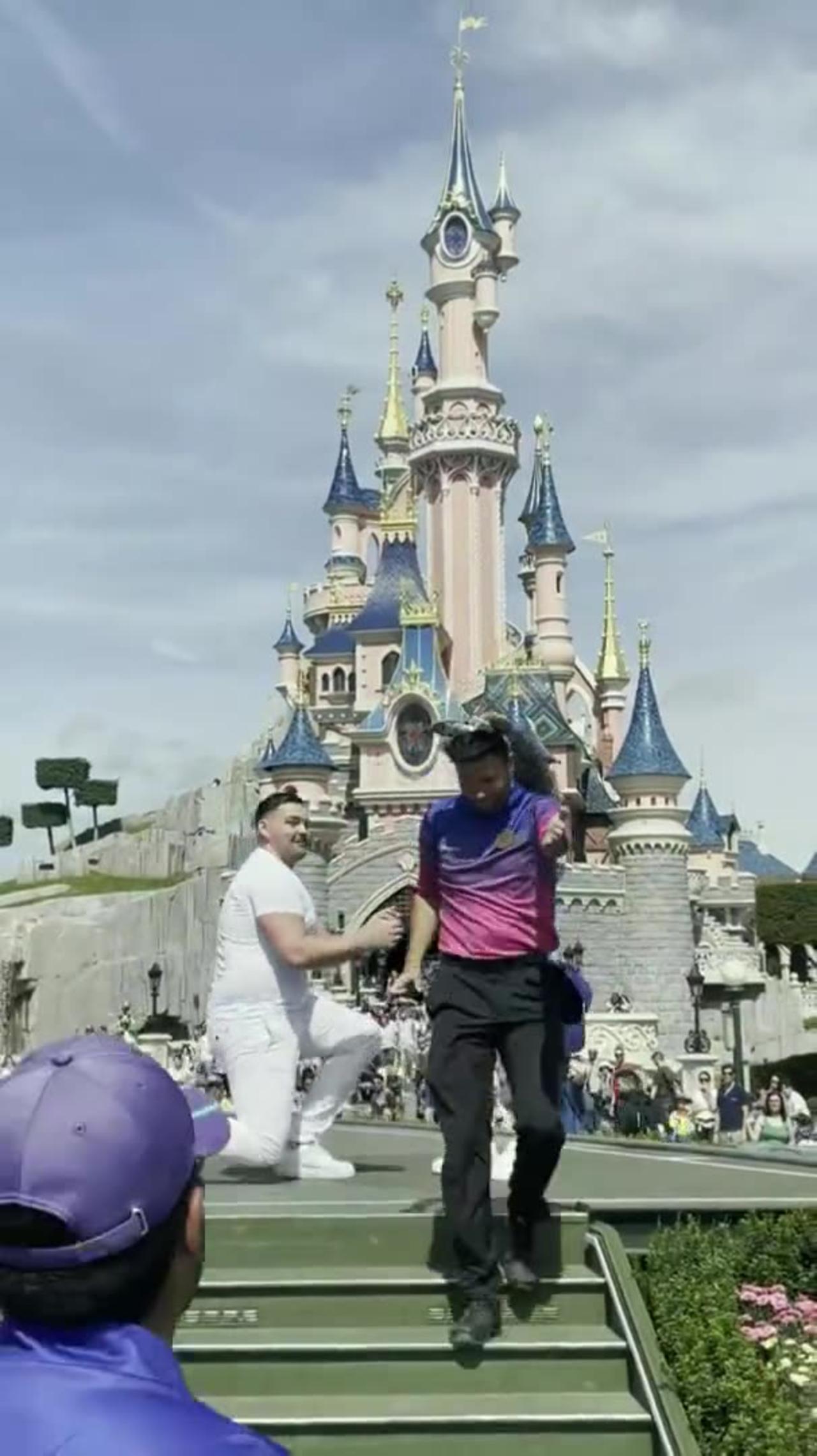 Flaming Disneyland Paris employee ruins a marriage proposal
