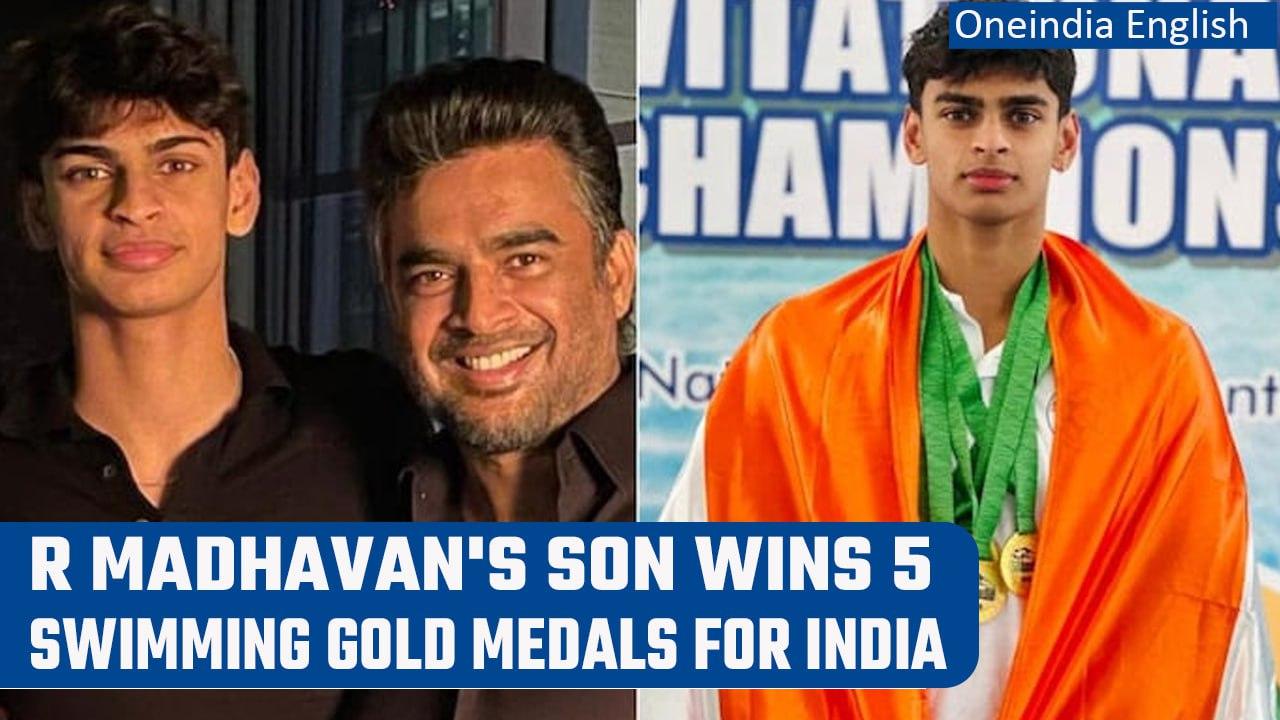 Actor R Madhavan beams with pride as son Vedaant wins 5 gold medals for India | Oneindia News
