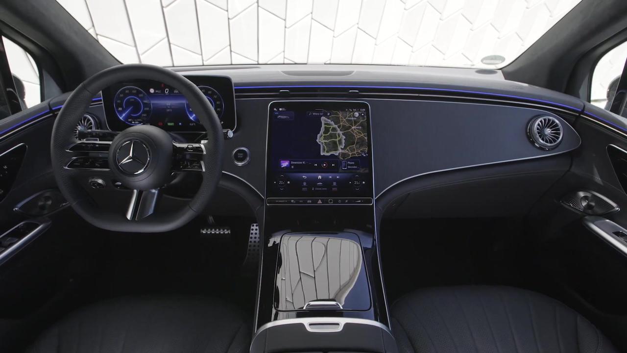 The new Mercedes-Benz EQE 350+ SUV Interior Design in sodalite blue