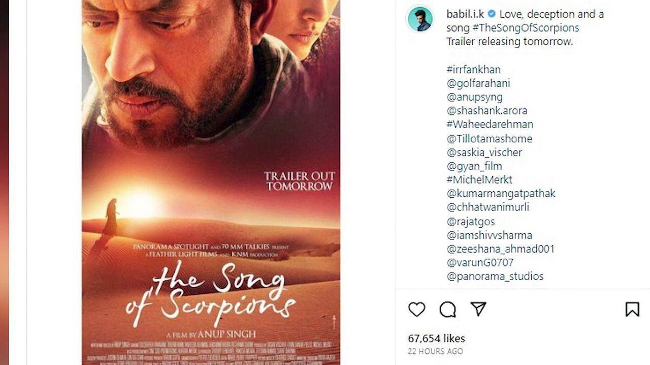 Late Irrfan Khan's 'The Song of Scorpions' release date announced