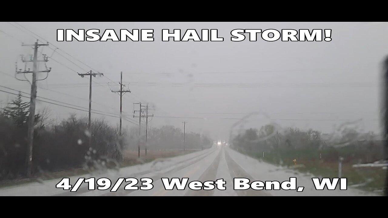 INSANE HAIL STORM!! 4/19/23 West Bend, One News Page VIDEO