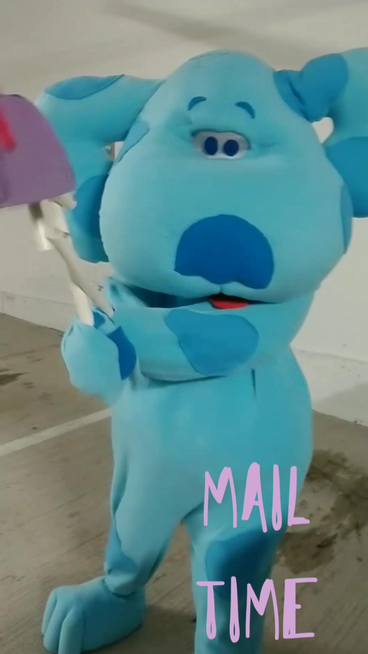 See this Blue dog show the mailbox in the parking garage