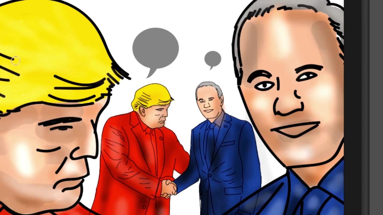 Trump Handshake Joe Biden SPEEDDrawing 2023