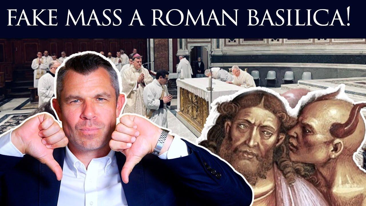 Pope Francis allows Fake Mass by Fake Bishop on Altar in Rome
