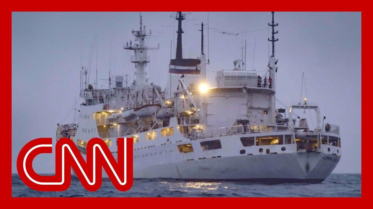 See what happened when journalists filmed suspected Russian spy ship