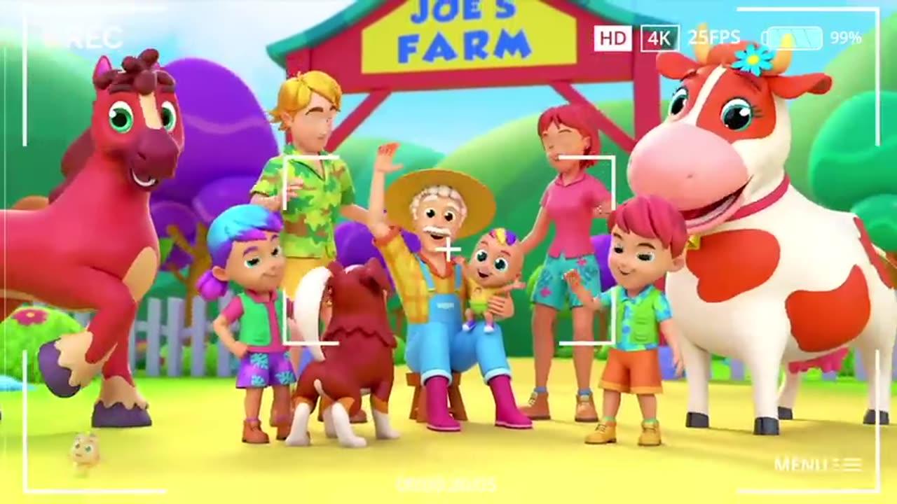 Old Farmer Joe Had A Farm  Joes Farm Song For Kids  Nursery Rhymes and Baby Songs