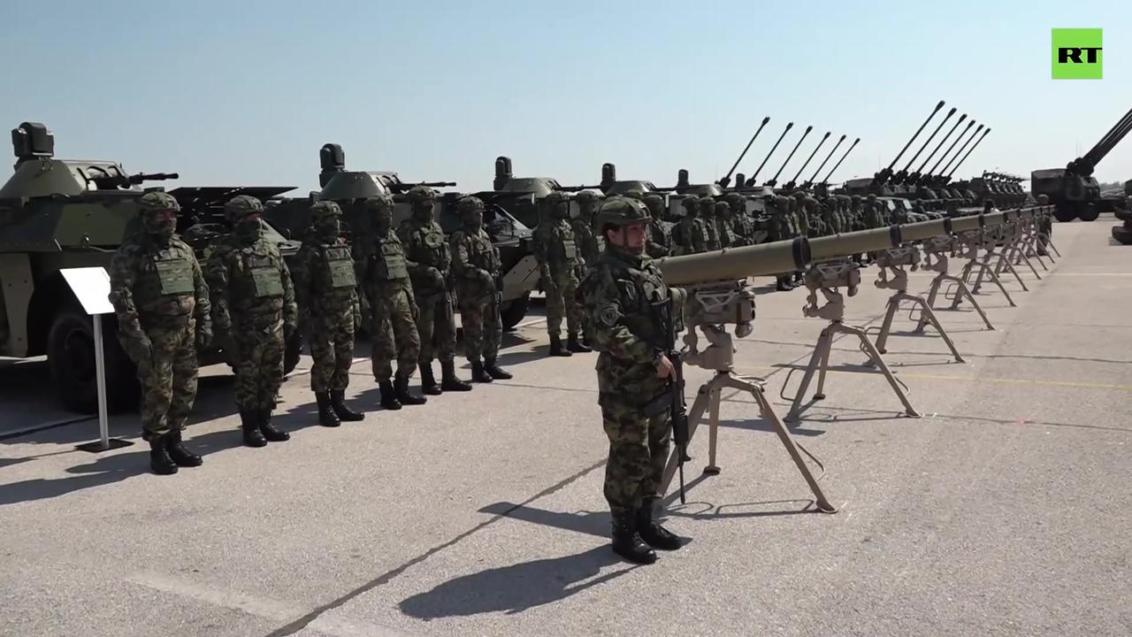 Serbian president observes military drills near Belgrade